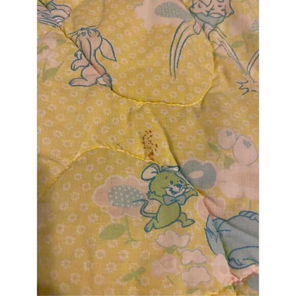 Vintage Baby Blanket The Kendall Co. 1979 Yogi Bear Pebbles Bam Bam Hanna Barber - Picture 4 of 16